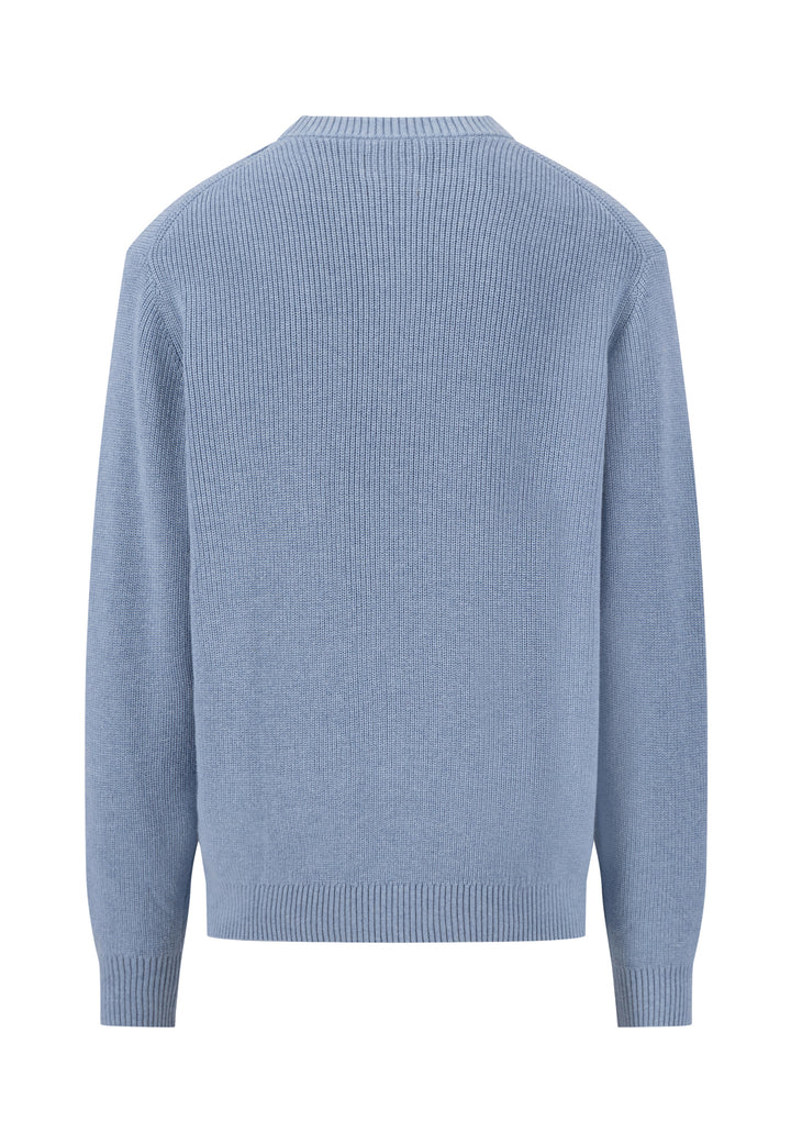 Strickpullover aus Baumwoll-Kaschmir-Mix mit Rundhalsausschnitt