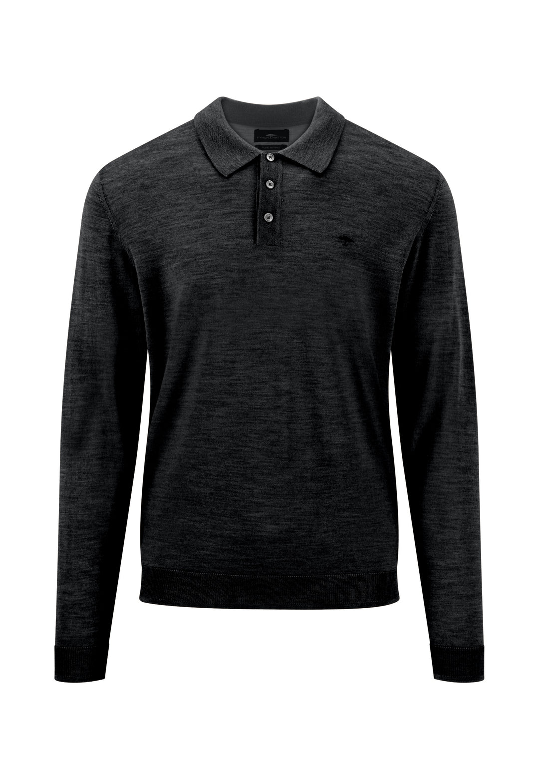 Strickpoloshirt aus Wolle mit Langarm